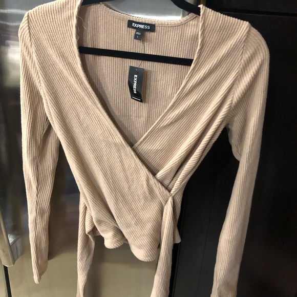 Express Tops - Express taupe long sleeve top